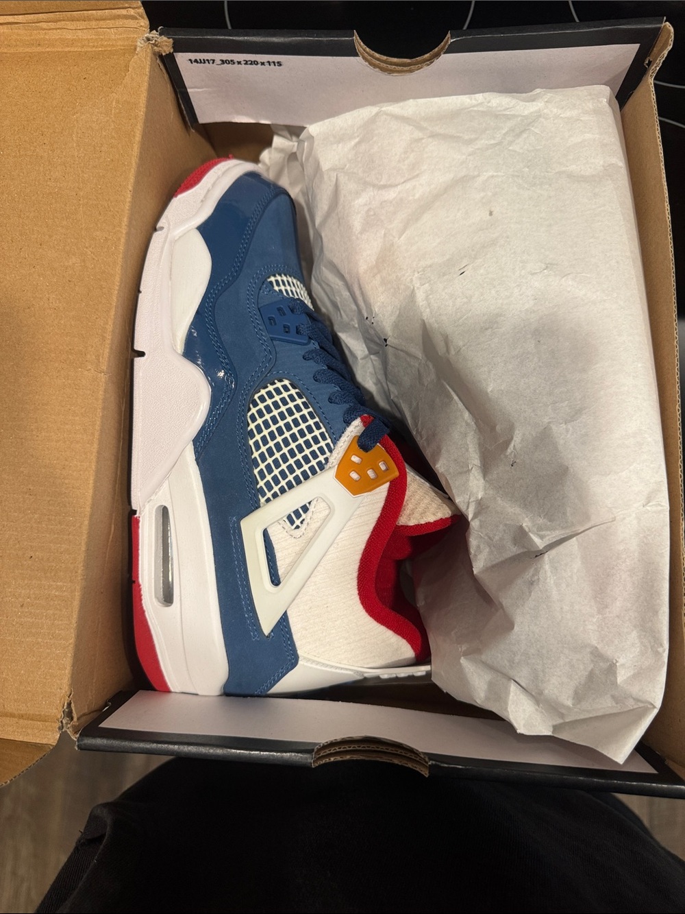 Nike Kids Navy Blue, White & Red Retro Athletic Sneakers